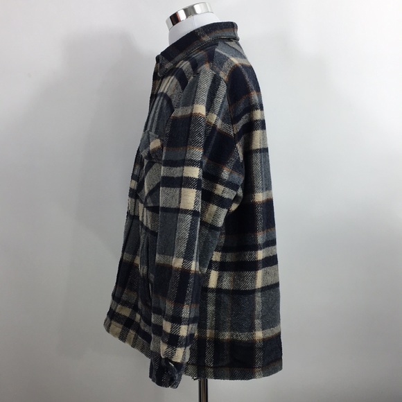 Vintage Outerwear From Sears Blue Plaid Heavy Coat - Picture 4 of 13